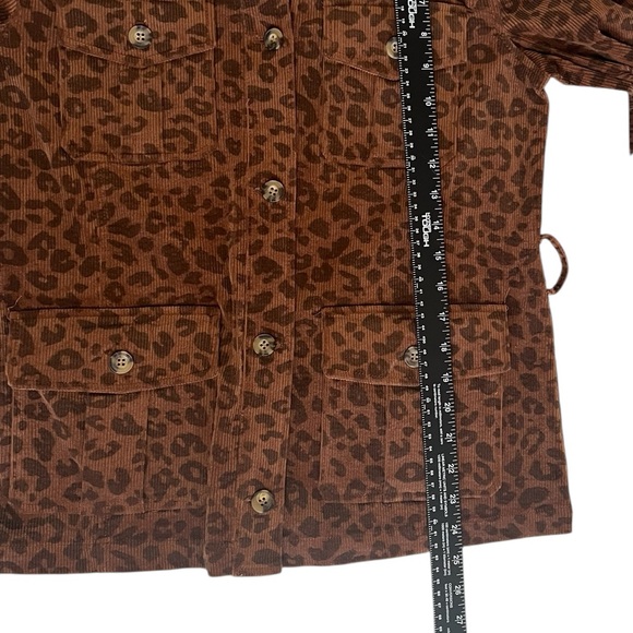 Anthropologie Avec Les Filles Brown Leopard Corduroy Jacket Size XS - Picture 5 of 6